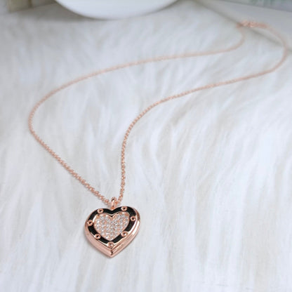 [Renovia Jewelry]HEART DIAMONDS PEDANT NECKLACE
