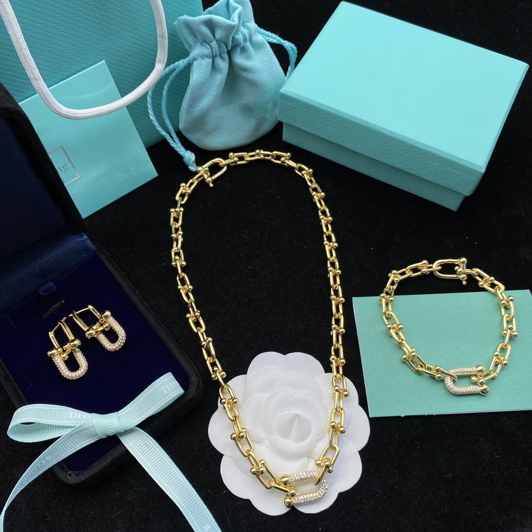 [Renovia Jewelry]HARDWEAR LINK DIAMOND GOLD EARRINGS