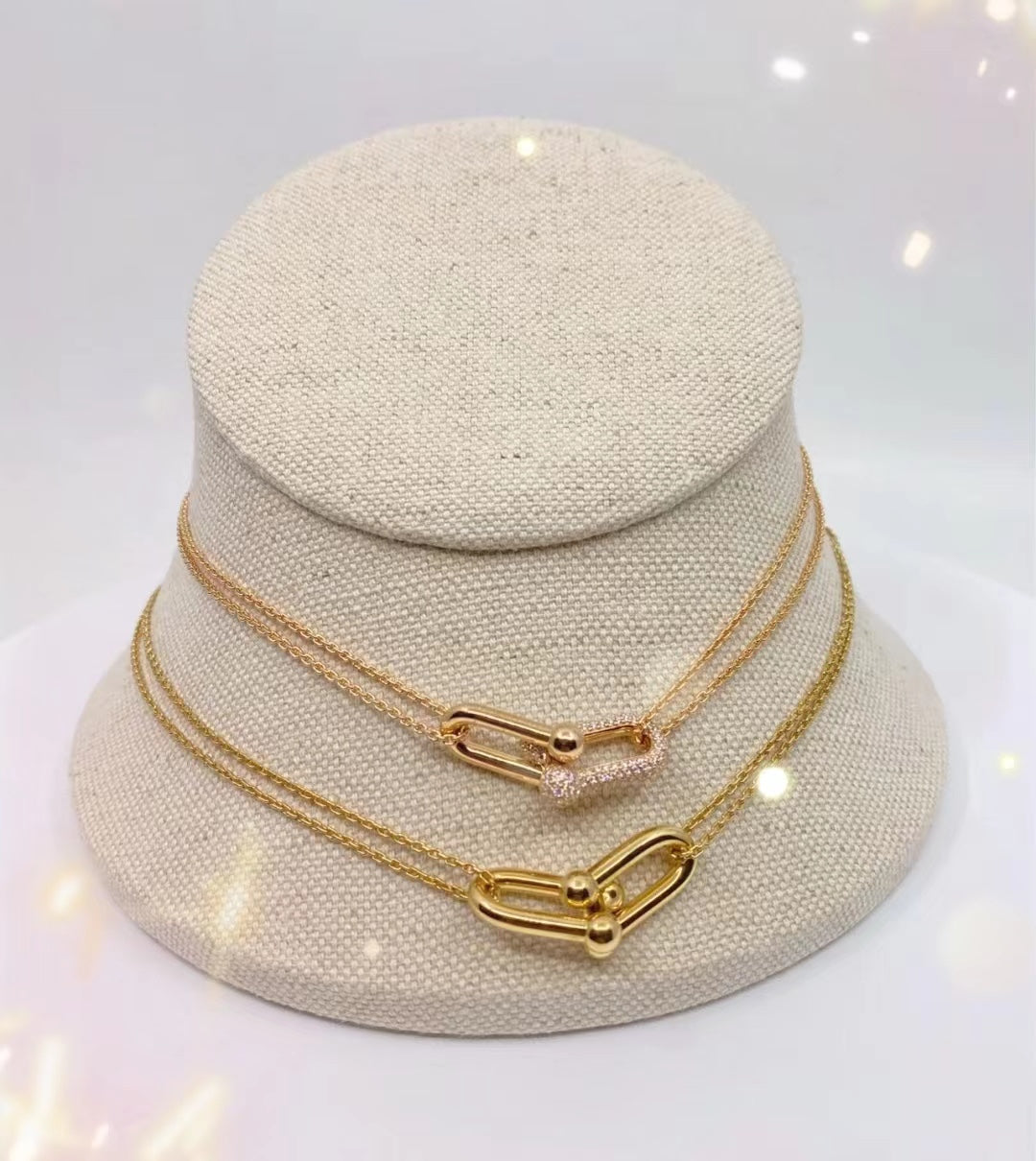 [Renovia Jewelry]HARDWEAR GOLD DOUBLE LINK NECKLACE