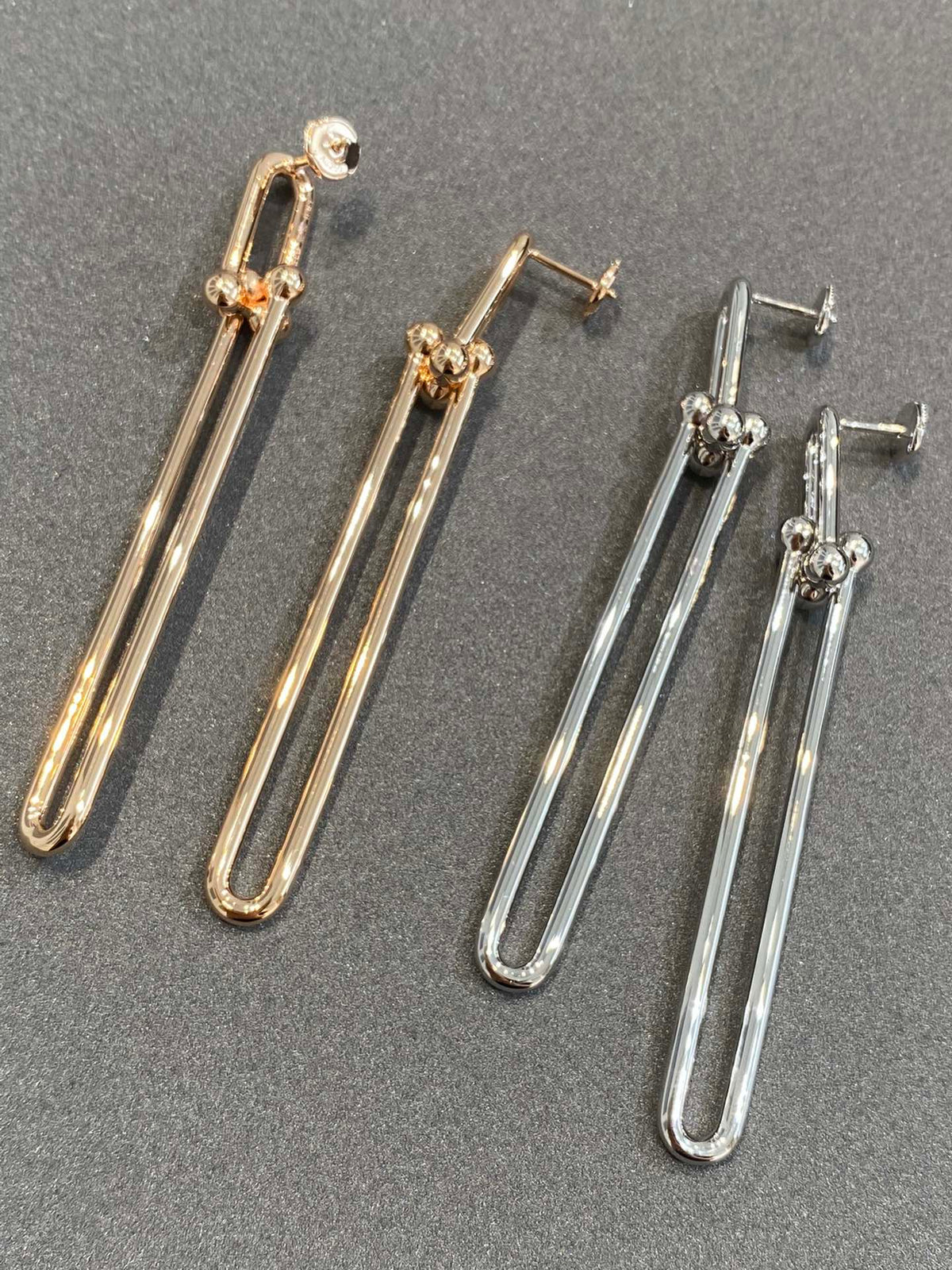 [Renovia Jewelry]HARDWEAR DOUBLE LONG LINK EARRINGS