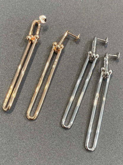 [Renovia Jewelry]HARDWEAR DOUBLE LONG LINK EARRINGS