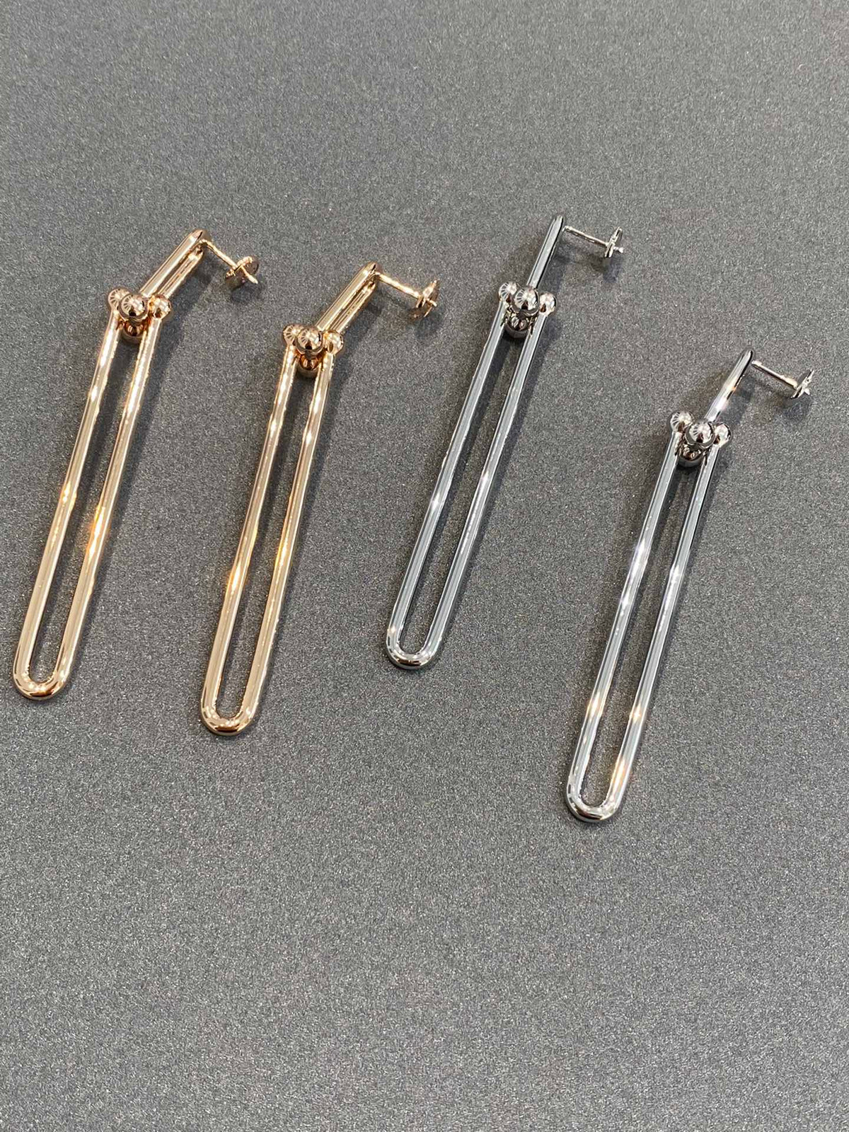 [Renovia Jewelry]HARDWEAR DOUBLE LONG LINK EARRINGS
