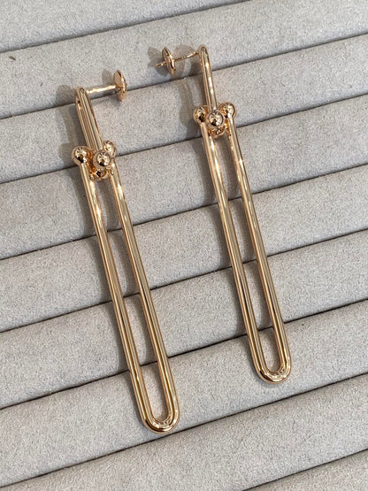 [Renovia Jewelry]HARDWEAR DOUBLE LONG LINK EARRINGS