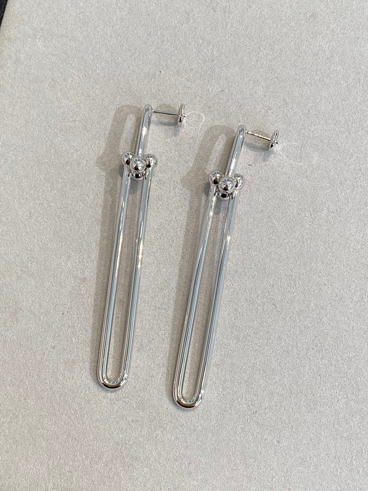 [Renovia Jewelry]HARDWEAR DOUBLE LONG LINK EARRINGS