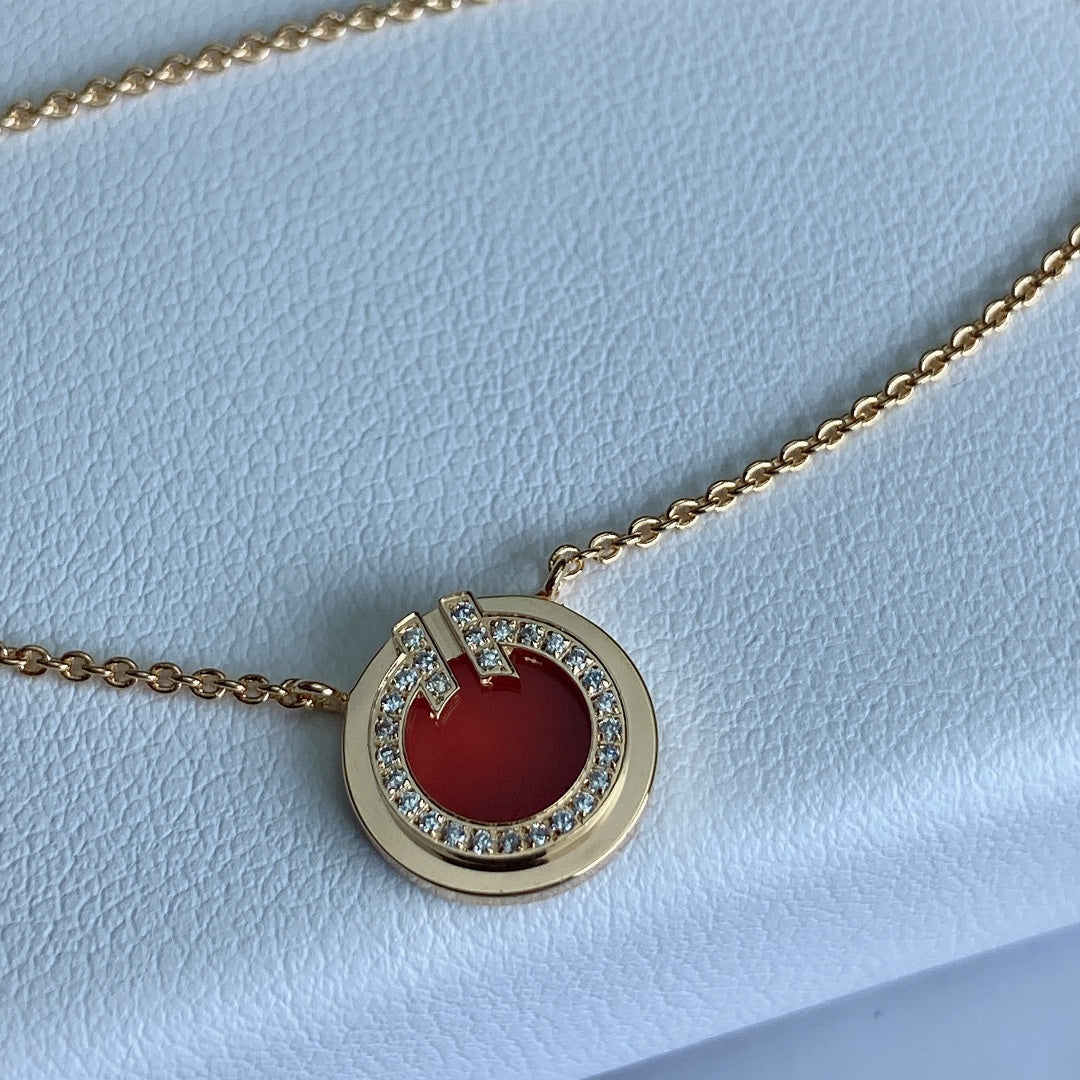 [Renovia Jewelry]T DIAMOND CIRCLE PEDANT NECKLACE