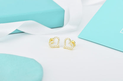[Renovia Jewelry]OPEN HEART STUD DIAMOND EARRINGS