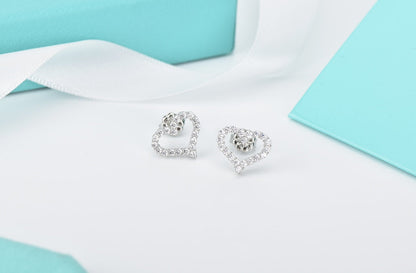 [Renovia Jewelry]OPEN HEART STUD DIAMOND EARRINGS