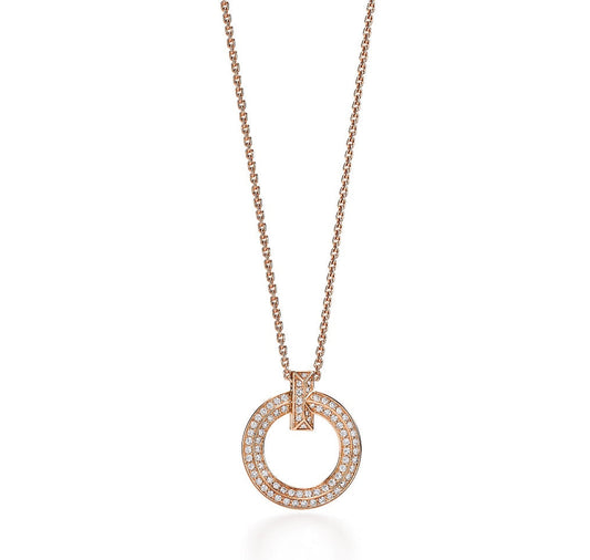 [Renovia Jewelry]T CIRCLE PEDANT DIAMOND NECKLACE
