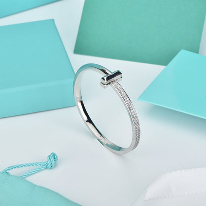 [Renovia Jewelry]WIDE DIAMONDS HINGED BANGLE