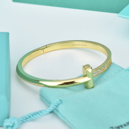 [Renovia Jewelry]WIDE DIAMONDS HINGED BANGLE
