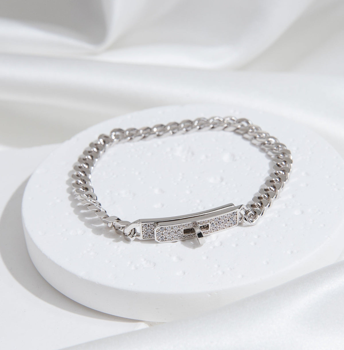 [Renovia Jewelry]KELLY CHAIN SILVER DIAMOND BRACELET
