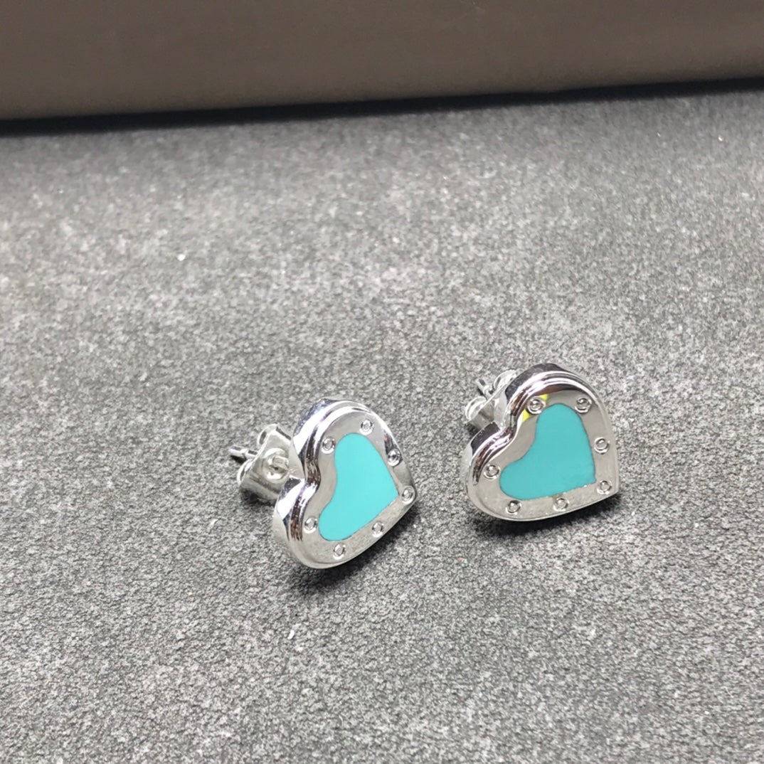 [Renovia Jewelry]HEART STUD SILVER EARRINGS