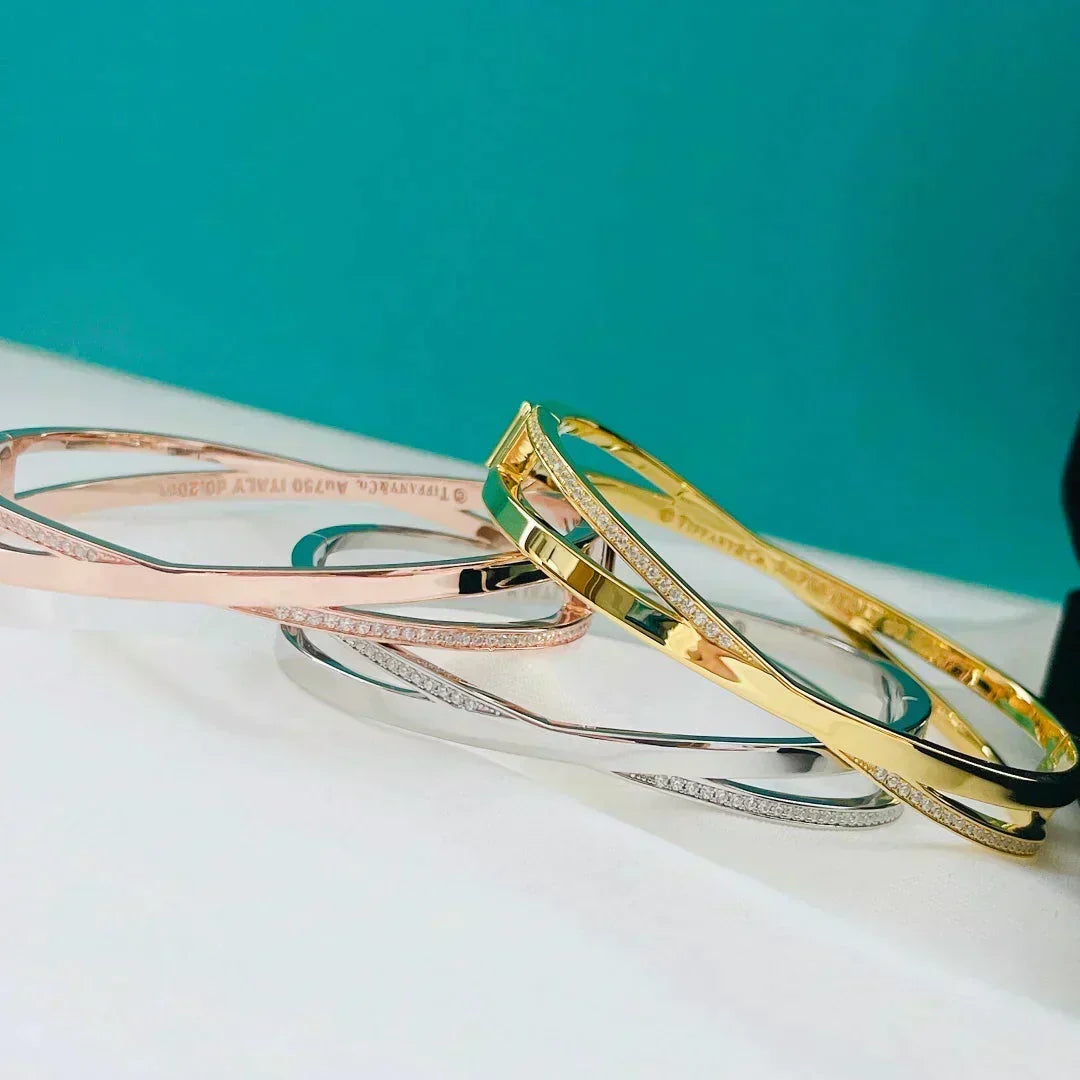 [Renovia Jewelry]NARROW HINGED BANGLEIN WITH DIAMONDS SMALL