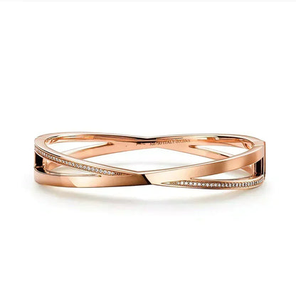 [Renovia Jewelry]NARROW HINGED BANGLEIN WITH DIAMONDS SMALL