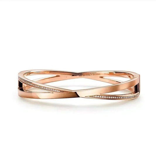 [Renovia Jewelry]NARROW HINGED BANGLEIN WITH DIAMONDS SMALL