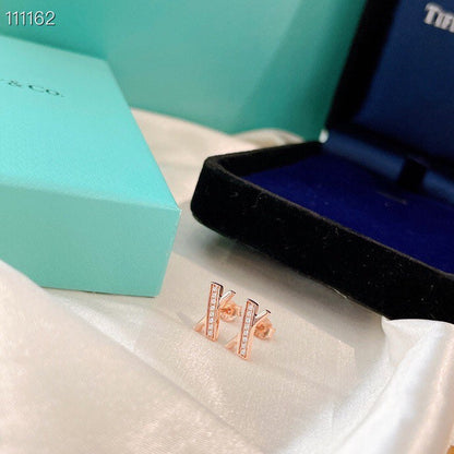 [Renovia Jewelry]X EARRINGS ROSE GOLD DIAMONDS