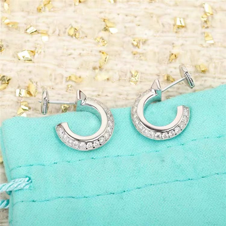 [Renovia Jewelry]HOOP EARRINGS IN ROSE GOLD WITH DIAMONDS
