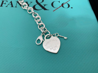 [Renovia Jewelry]KEY HEART CARD CHUNKY INTERLOCKING BRACELET LENGTH