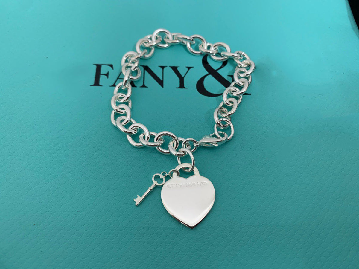 [Renovia Jewelry]KEY HEART CARD CHUNKY INTERLOCKING BRACELET LENGTH