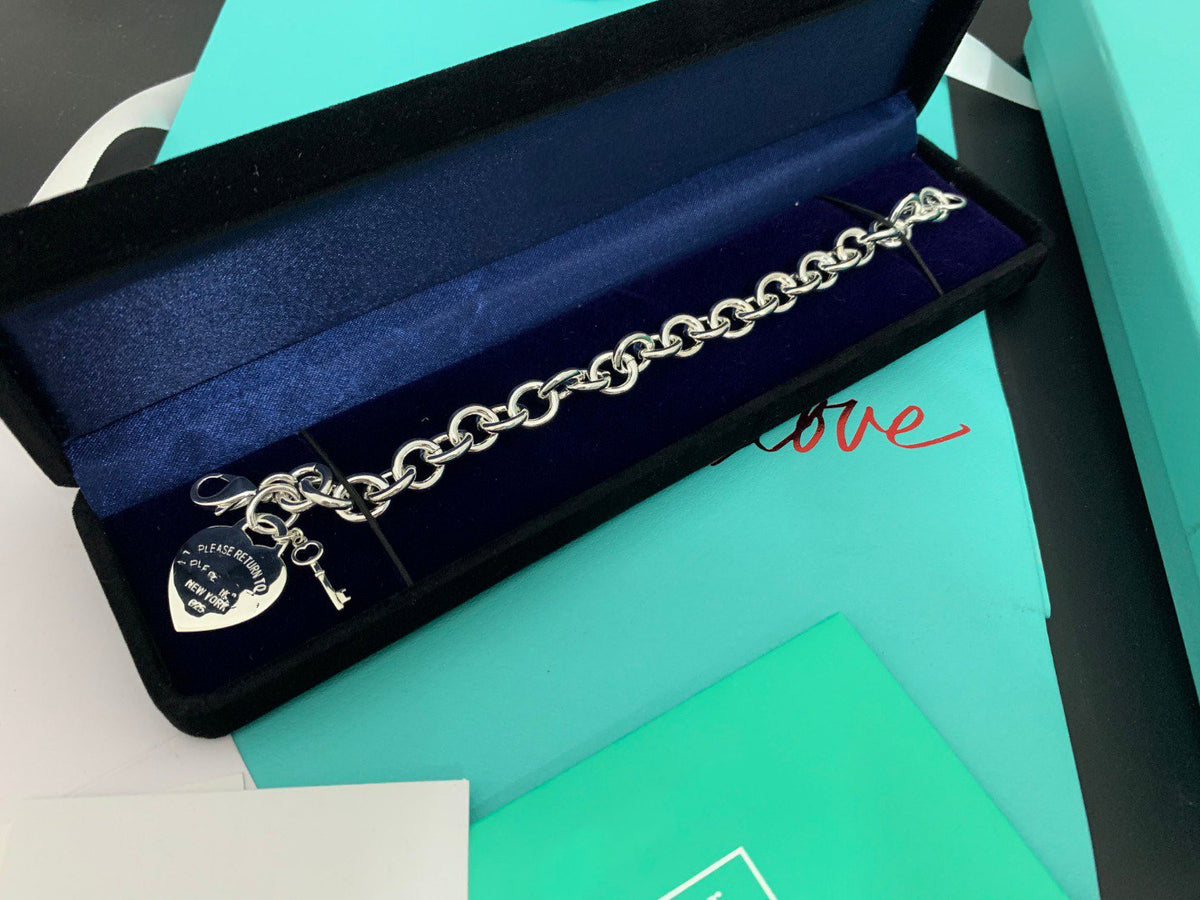 [Renovia Jewelry]KEY HEART CARD CHUNKY INTERLOCKING BRACELET LENGTH