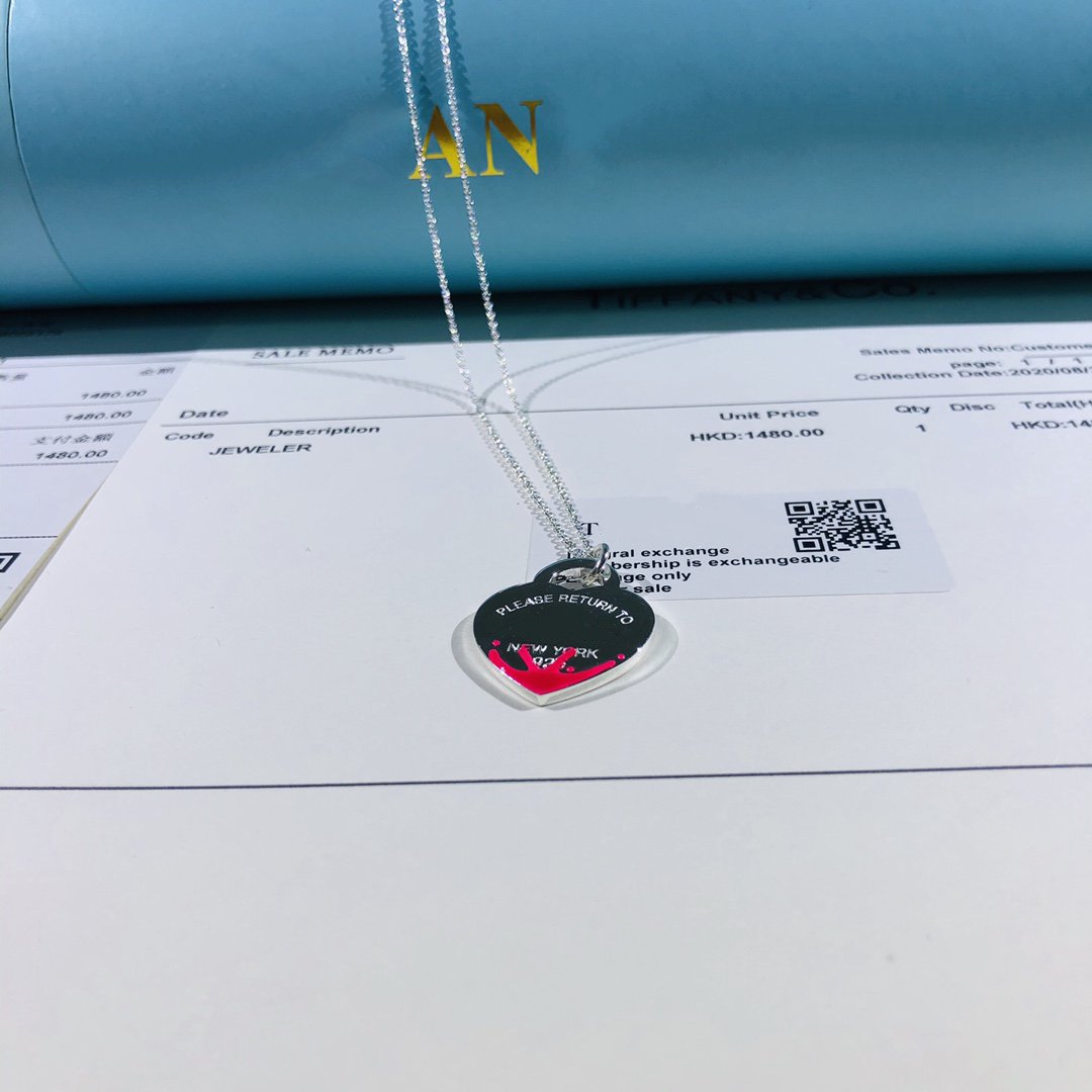 [Renovia Jewelry]COLOUR HEART SPLASH TAG NECKLACE