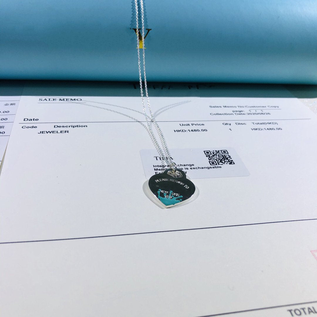 [Renovia Jewelry]COLOUR HEART SPLASH TAG NECKLACE