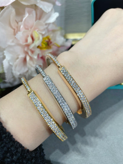 [Renovia Jewelry]LOCK BRACELET DIAMOND PAVED