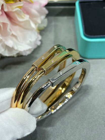 [Renovia Jewelry]LOCK BRACELET 8 DIAMOND