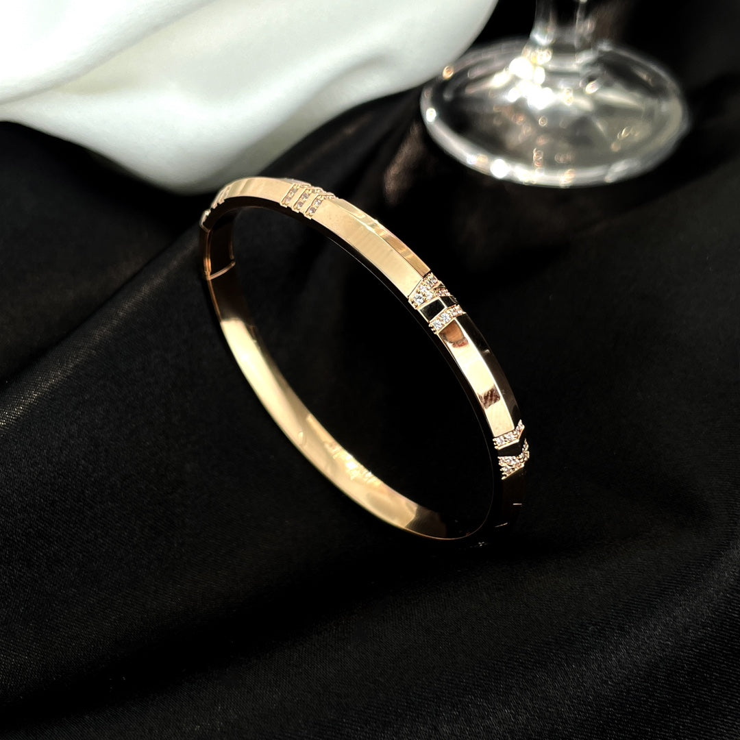 [Renovia Jewelry]ATLAS BRACELET 6MM DIAMOND PINK GOLD