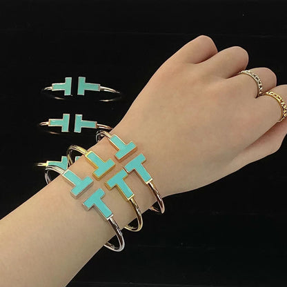 [Renovia Jewelry]T WIDE TURQUOISE OPEN BRACELET
