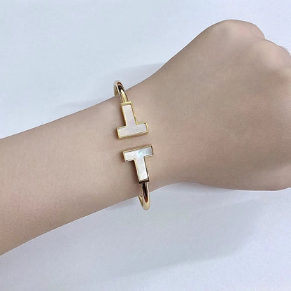 [Renovia Jewelry]T WIDE MOP OPEN BRACELET
