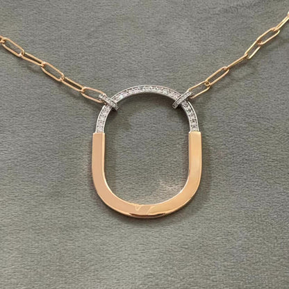 [Renovia Jewelry]LOCK DIAMOND NECKLACE