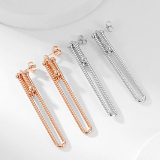[Renovia Jewelry]HARDWEAR LONG DROP EARRINGS