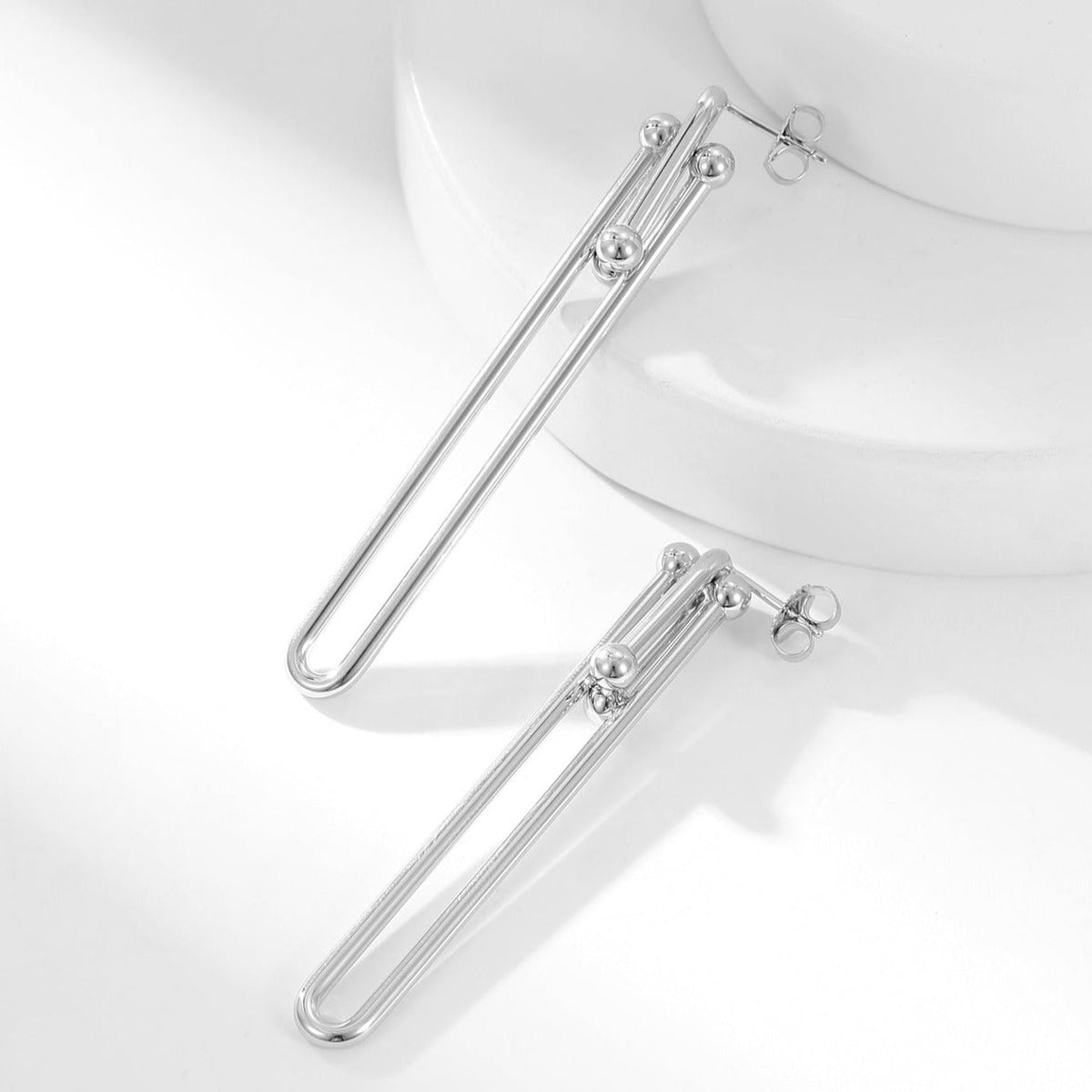[Renovia Jewelry]HARDWEAR LONG DROP EARRINGS