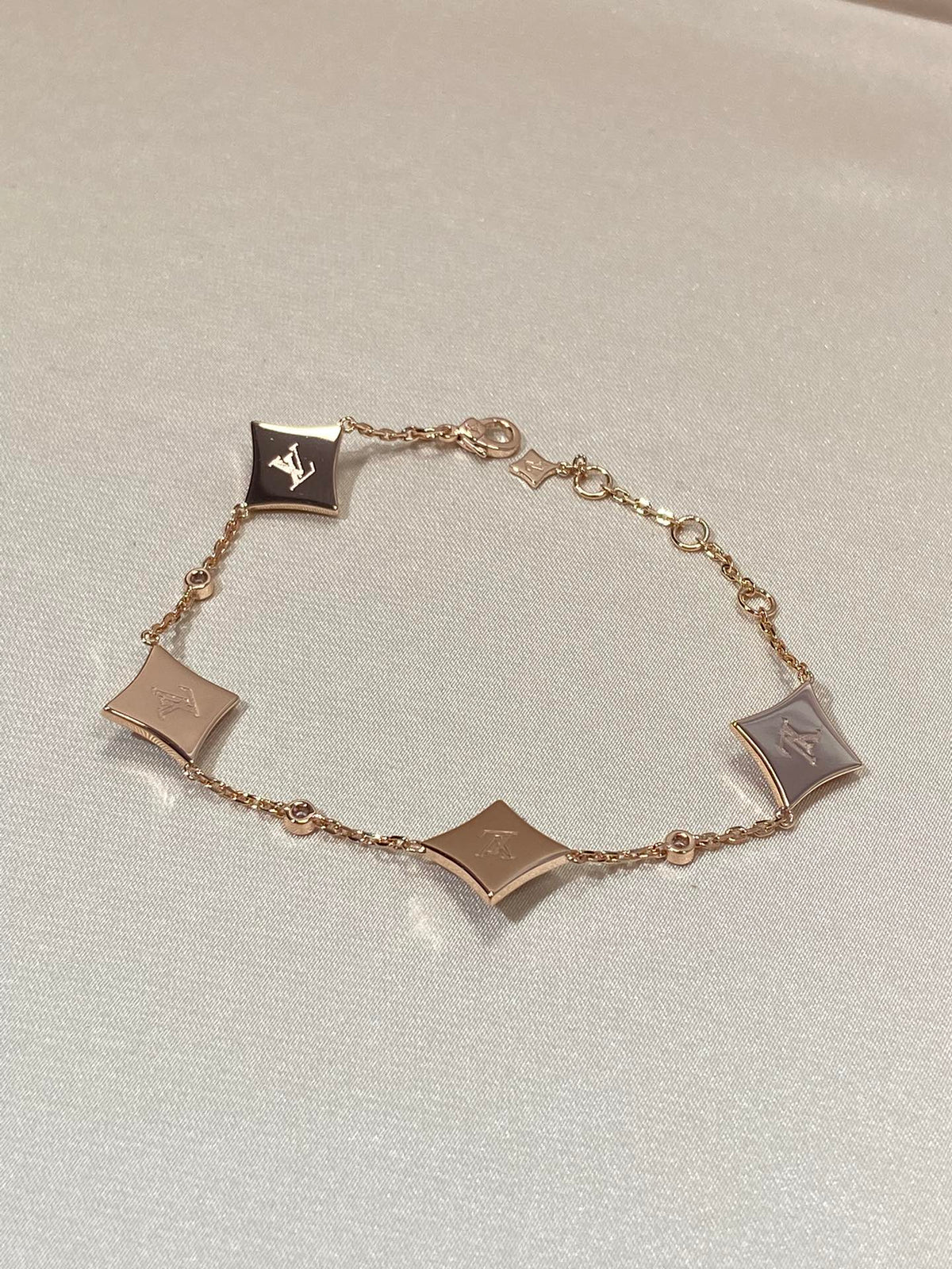 [Renovia Jewelry]STAR 4 MOTIF MOP DIAMOND PINK GOLD BRACELET