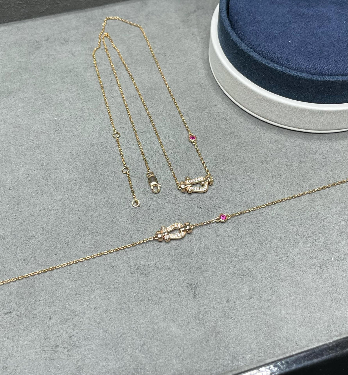 [Renovia Jewelry]FORCE 10 DIAMOND PINK GOLD NECKLACE