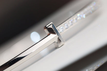 [Renovia Jewelry]NARROW T1 HINGED BANGLE DIAMOND SILVER
