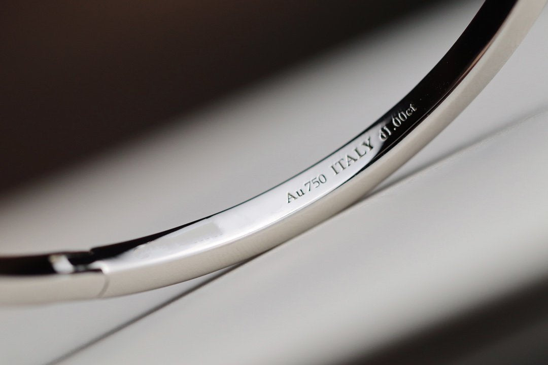 [Renovia Jewelry]NARROW T1 HINGED BANGLE DIAMOND SILVER