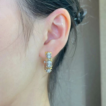 [Renovia Jewelry]SCHLUMBERGER GOLD DIAMOND EARRINGS