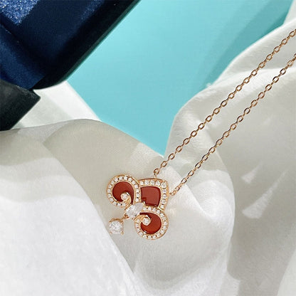 [Renovia Jewelry]FLEUR DE LIS PINK GOLD DIAMOND NECKLACE