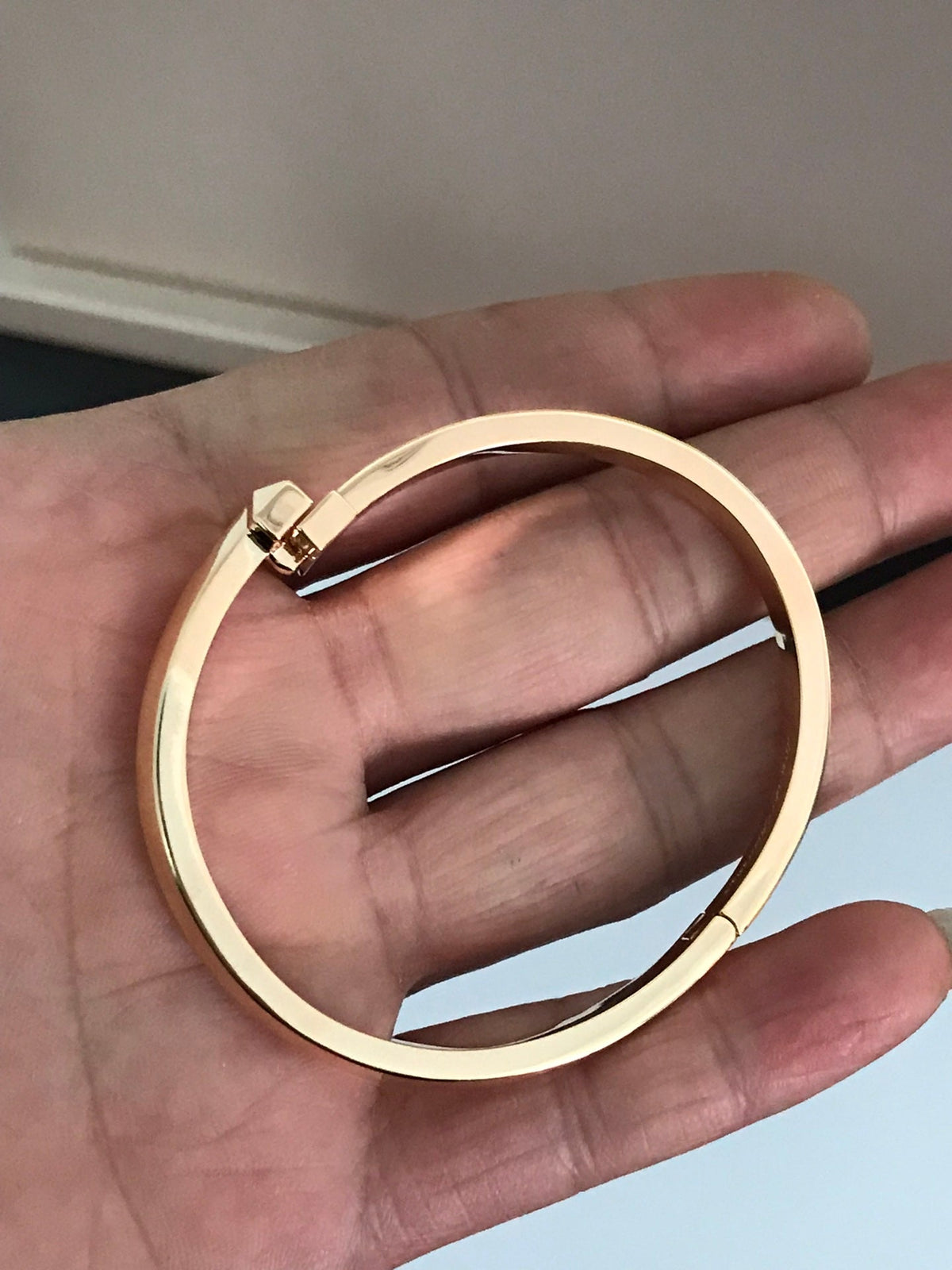 [Renovia Jewelry]T1 WIDE DIAMOND HINGED BANGLE PINK GOLD