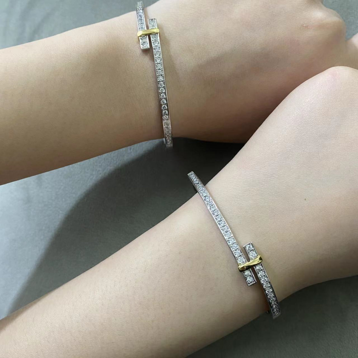 [Renovia Jewelry]EDGE DIAMOND GOLD SILVER BRACELET