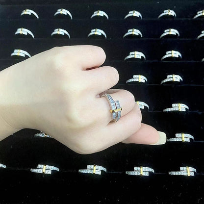 [Renovia Jewelry]EDGE GOLD SILVER DIAMOND RING