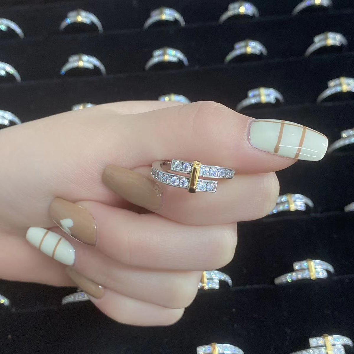 [Renovia Jewelry]EDGE GOLD SILVER DIAMOND RING