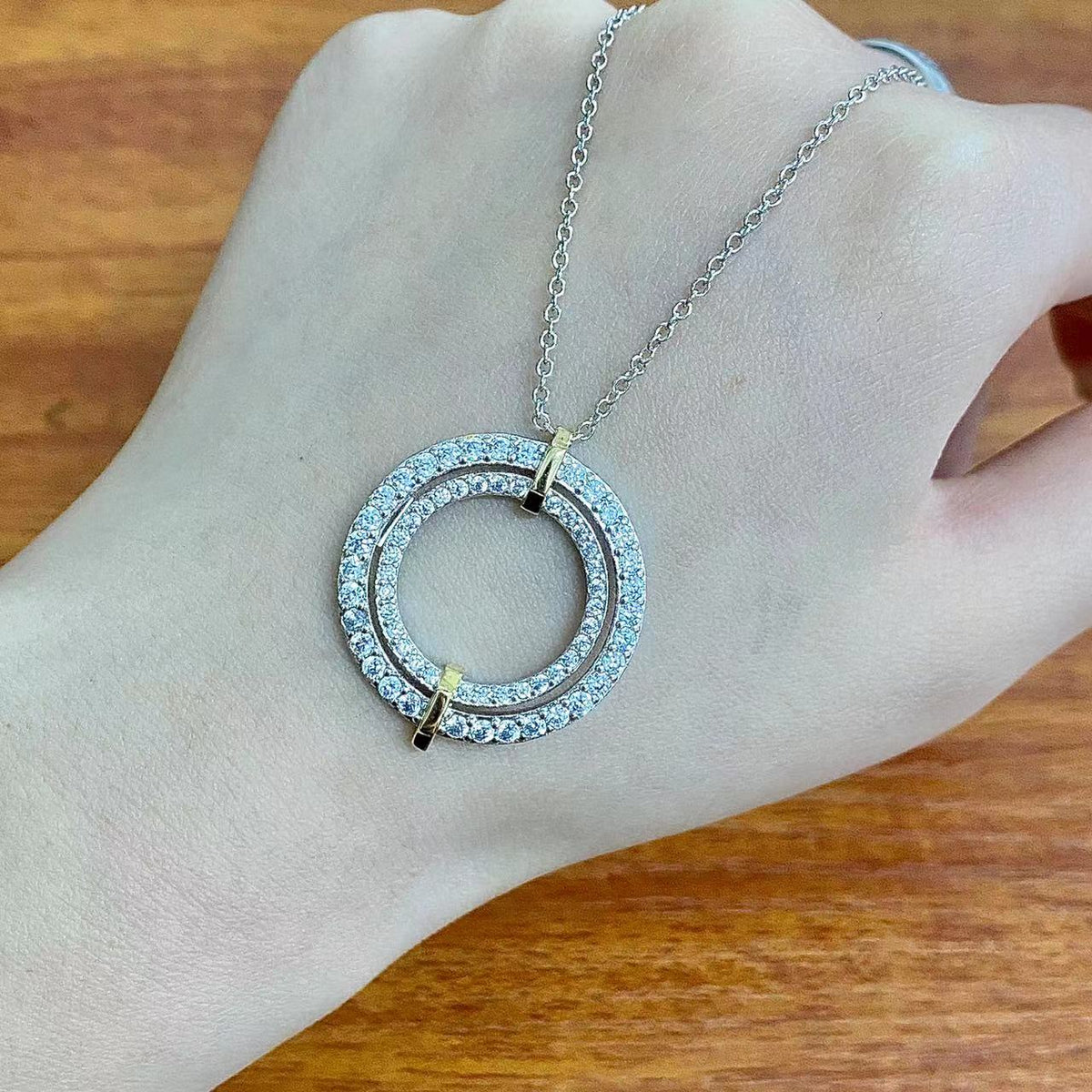 [Renovia Jewelry]EDGE DIAMOND GOLD SILVER NECKLACE