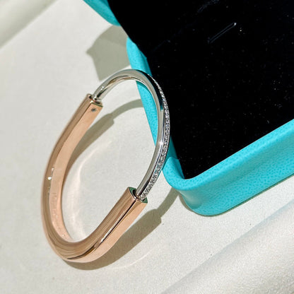 [Renovia Jewelry]LOCK PINK GOLD SILVER DIAMOND BRACELET