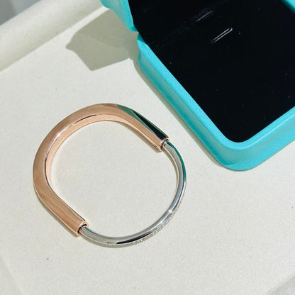 [Renovia Jewelry]LOCK PINK GOLD SILVER DIAMOND BRACELET