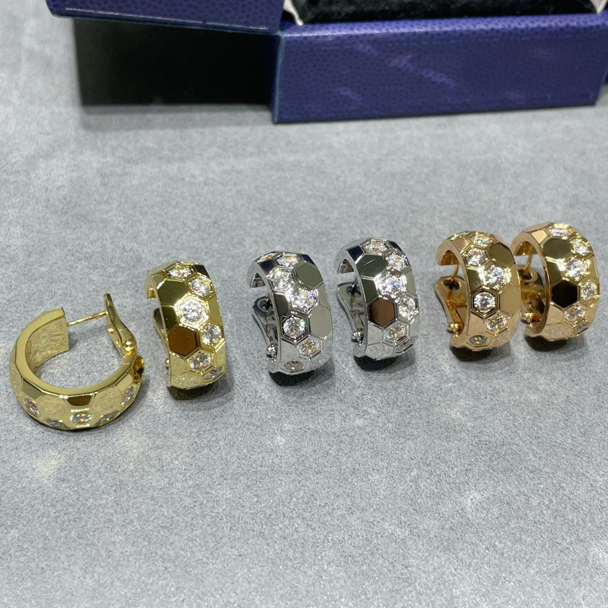 [Renovia Jewelry]BEE LOVE DIAMOND HOOP EARRINGS