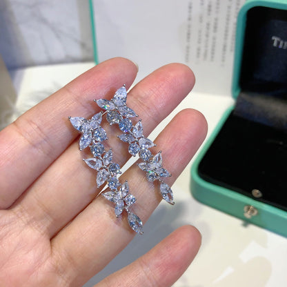 [Renovia Jewelry]VICTORIA SILVER DIAMOND DROP EARRINGS