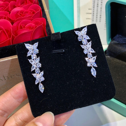 [Renovia Jewelry]VICTORIA SILVER DIAMOND DROP EARRINGS
